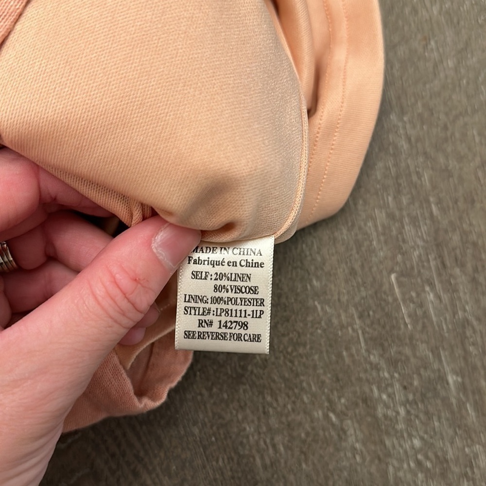 PINK LILY LINEN BLEND PEACHY WRAP SKORT - Size Medium SKU:153 - Picture 4 of 5